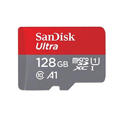 SanDisk 128GB Ultra MicroSDXC UHS-I Memory Card with Adapter - 100MB/s, C10, U1, Full HD, A1, Micro SD Card - SDSQUAR-128G-GN6MA