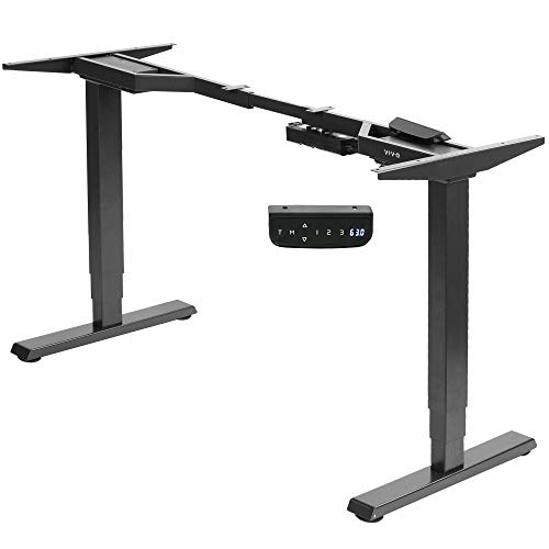 VIVO Electric Dual Motor Stand Up Desk Frame for 40 to 84 inch Table Tops, Frame Only, 3 Stage Height Adjustable DIY Workstation with Touch Screen Controller, Black, DESK-V103E