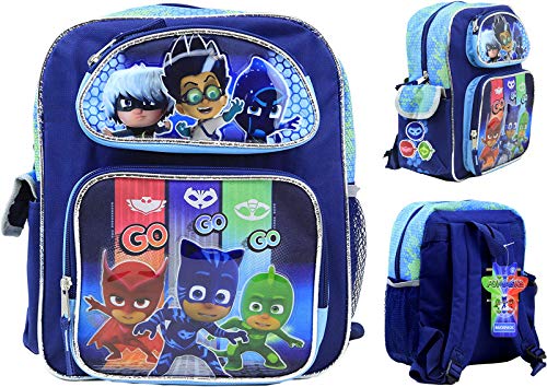 Book Cover Nickelodeon PJ Masks Kids 12 inch Toddler School Backpack Canvas Book Bag New
