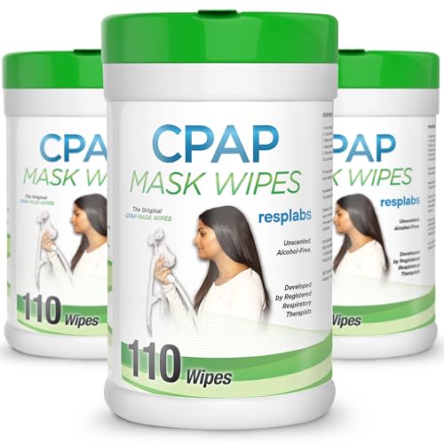 CPAP Cleaner Mask Wipes - 3X 110 Packs + Travel Wipes | The Original Unscented Cleaning Supply for Masks | RespLabs Equipment, Machine Supplies