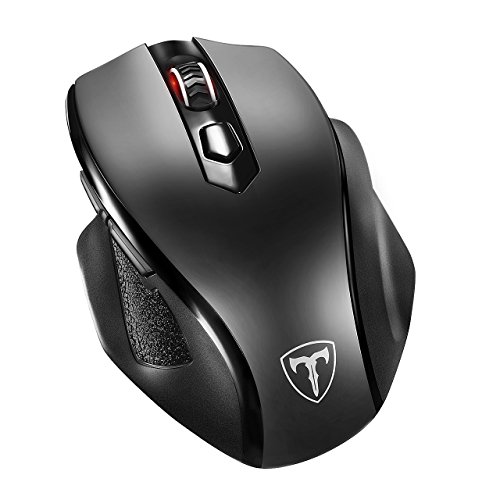 VicTsing Full Size Wireless Mouse with Nano USB Receiver, 5 Adjustable Cpi Levels, 6 Buttons for Notebook, PC, Laptop, Computer, MacBook-Black