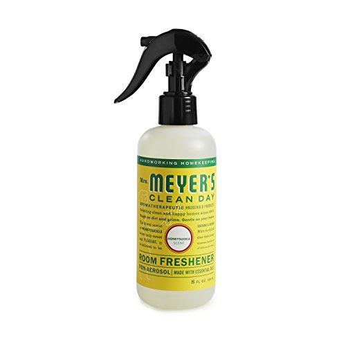 Book Cover Mrs. Meyer's Clean Day Room and Air Freshener Spray, Non-Aerosol Spray Bottle Infused with Essential Oils, Honeysuckle Scent, 8 fl oz