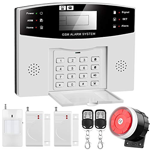 Thustar Professional Wireless Home Office Security System Remote Control Intelligent LED Display Voice Prompt House Business GSM Wireless Burglar Alarm Auto Dial Outdoor Siren