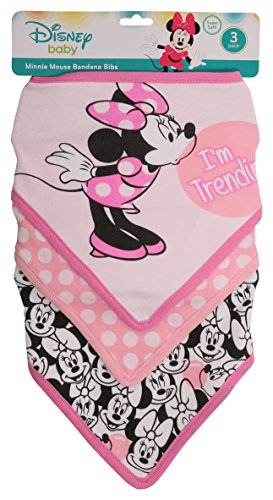 Book Cover Disney Minnie Mouse 3 Piece Bandana Bibs, Pink Minnie I'm Trending, Lenght: 16 in. Height: 8 in.