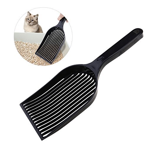 UEETEK Cat Litter Scoop, Large Pet Kitty Dog Litter Box Cleaner Shovel Durable Plastic Sifter Shovel (Black)