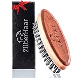 ZilberHaar Pocket Beard Brush - Soft - Boar Bristles and Pear Wood - Straightens and Softens Beards – Great for Beard Oils and Balms - Made in Germany