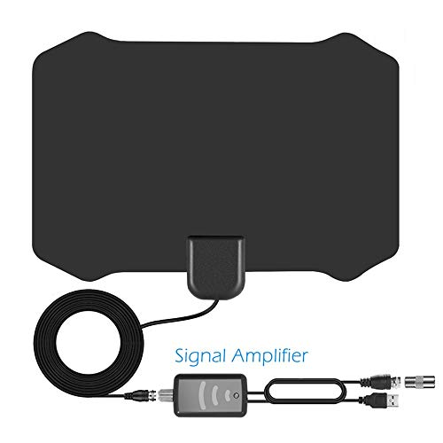 Book Cover HDTV Antenna,Indoor Amplified TV Antenna 50 to 70 Miles Range with Detachable Amplifier Signal Booster and 16 Feet Coaxial Cable (Black)