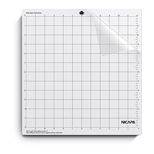 Nicapa Cutting Mat for Silhouette Cameo 3/2/1 (Standard-grip,12x12 inch,1pack) Adhesive&Sticky Non-slip Flexible Square Gridded Cut Mats Replacement Accessories Set Matts Vinyl Craft Sewing Cloth