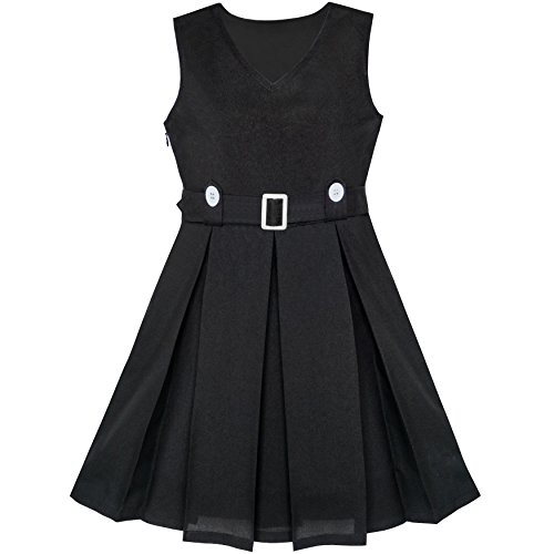 Sunny Fashion Girls Dress Khaki Button Back School Pleated Hem Size 6-14
