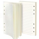 Purture Refill Lined Paper, Leather Journal Refills Lined, 6-Holes Inserts (320 Pages) for A6 Binder Refillable Journals Notebooks, 2 Pack(Each Pack 80 Sheets, 160 Pages)
