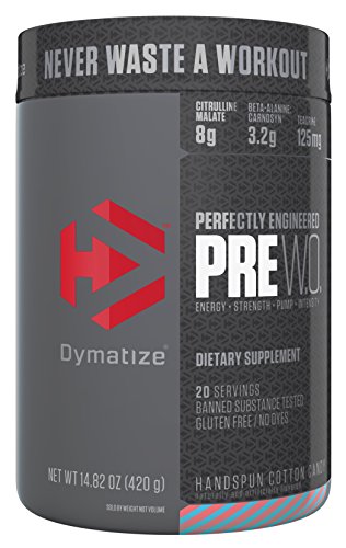 Dymatize Pre Workout Supplement Powder, Maximize Energy & Strength, Handspun Cotton Candy, 400 Gram