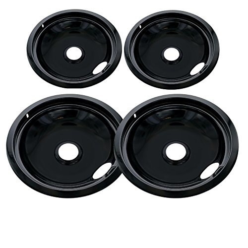 Kitchen Basics 101 Porcelain Drip Pan Set Replacement for Frigidaire Kenmore 5304430150, 318067051, 318067051