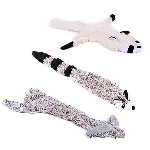 PAWZ Road Dog Chew Toy No Stuffing Squeaky Dog Toy 3 PCS Durable Dog Plush Toy