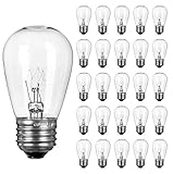 Solar String Lights Outdoor with Remote and Clips - Patio Lights with 16 LED Shatterproof Bulbs and Hooks, Type-C Port, Waterproof Hanging Lights for Outside Cafe Garden Bistro (26 Pack)
