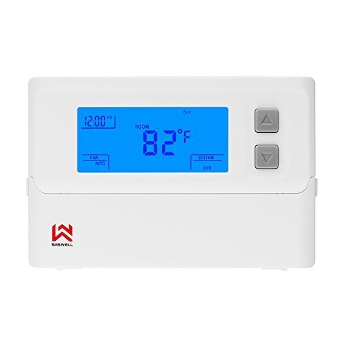Non-programmable Thermostat, Heat Pump Thermostat 24 Volt with Backlit Digital Display for Room, 2H/1C,Saswell T21HTW-0