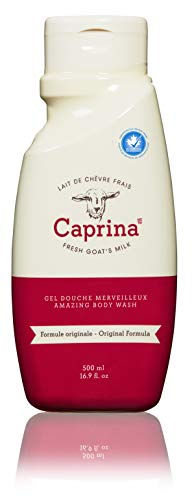 Caprina by Canus Amazing Body Wash With Fresh Canadian Goat Milk Gentle Soap Moisturizing Vitamin A, B2, B3 & More, Original, 16.9 Fl Oz