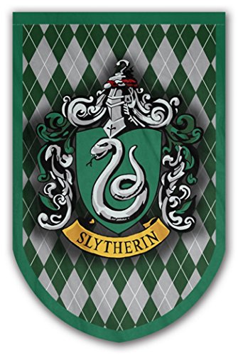 Harry Potter Style Banner - Slytherin Flag 37x24 in - Printed on Both Sides - Durable Enough for Outside Conditions - Perfect Barware Man Cave Gift - Unique HP Collectible Accessories