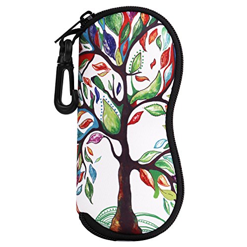 MoKo Sunglasses Soft Case Ultra Light Neoprene Zipper Eyeglass Case with Belt Clip for Men Women