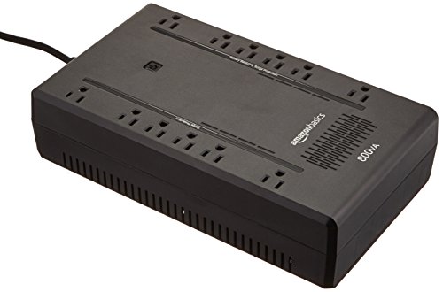 AmazonBasics Standby UPS 800VA 450W Surge Protector Battery Backup, 12 Outlets