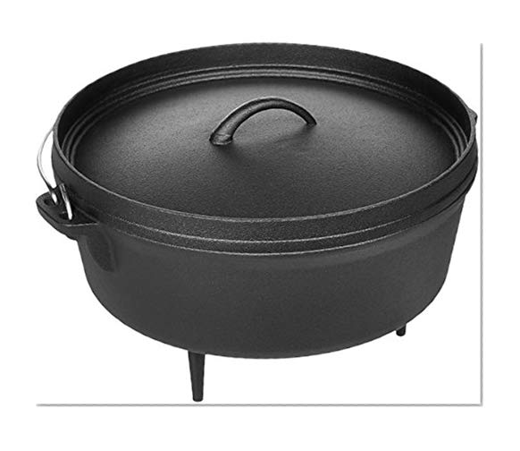 AmazonBasics Pre-Seasoned Cast Iron Camp Dutch Oven - 6-Quart -(ZS111)