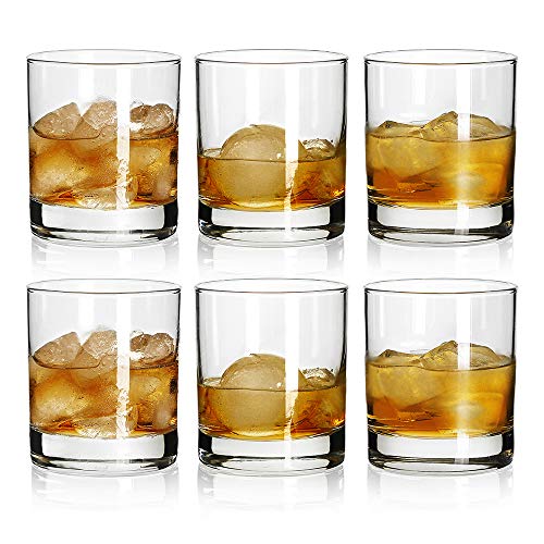 Book Cover Rock Style Old Fashioned Whiskey Glasses 11 Ounce, Short Glasses For Camping/Party,Set Of 6