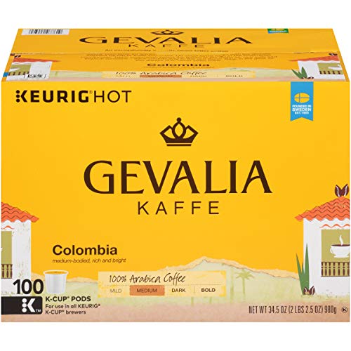 Book Cover Gevalia Colombian Medium Roast Coffee Keurig K Cup Pods (100 Count)