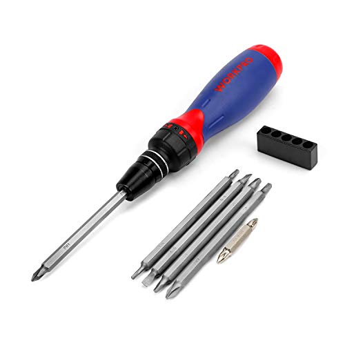 Book Cover WORKPRO 10-in-1 Ratcheting Multi-bit Screwdriver Set with Bits Patented Quick-load Mechanism