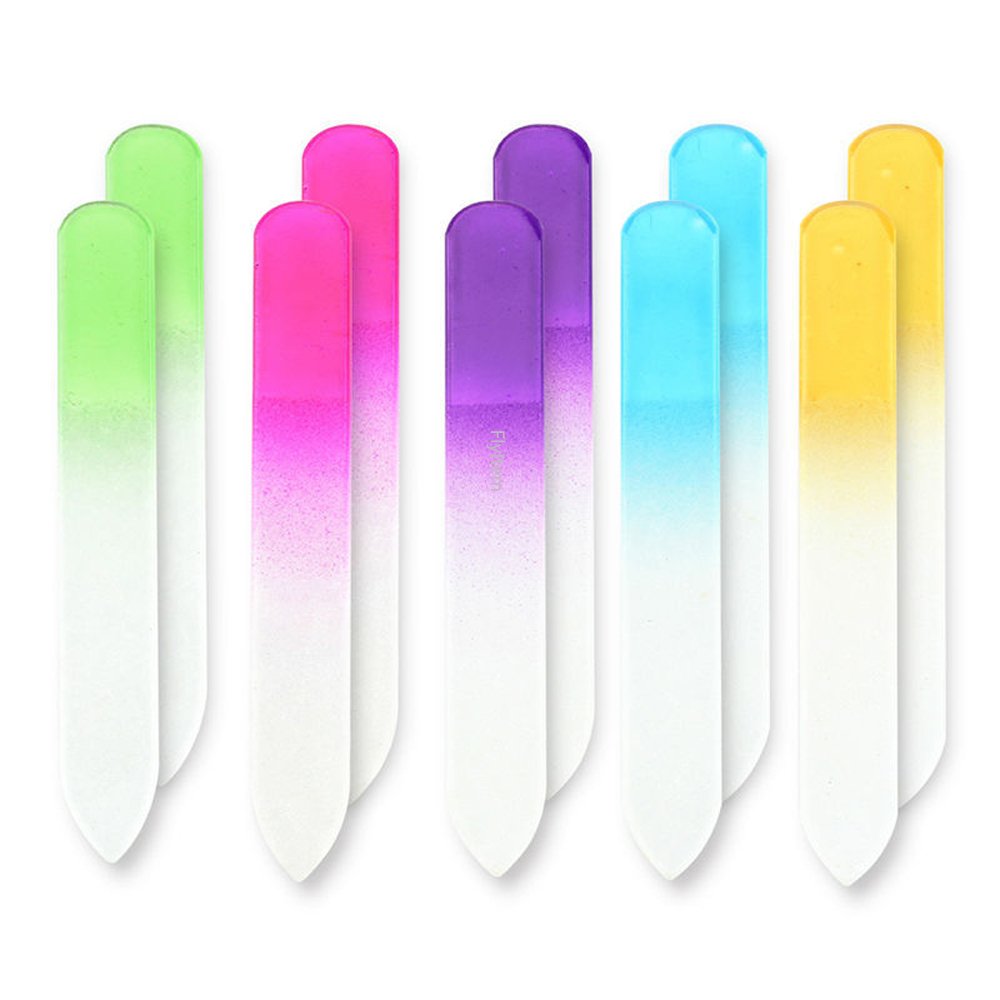 FlyItemÂ® 10 Pcs/Set Crystal Glass Mixed Color Nail Files Manicure Nail Art Decoration Makeup Cosmetic Tool