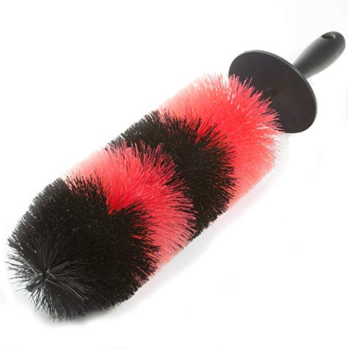 TAKAVU Wheel Rim Brush Big - 18" Long Soft Bristle - Easy Reach Wheel Rim Detailing Brush - Best Car Washing Brush - Multipurpose use for Tire, Rim, Vehicle, Motorcycles, Engine, Exhaust Tips (XL)