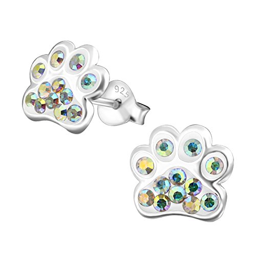 925 Sterling Silver Paw Print Stud Earrings (Choose Your Style) (Nickel Free)