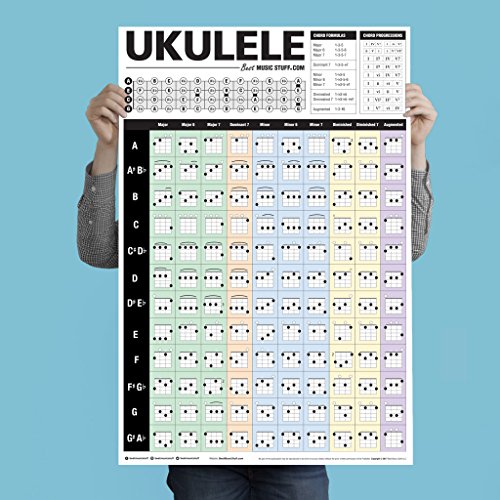 Book Cover Popular Ukulele Chords Poster â€¢ An Educational Reference Poster with Chords, Chord Formulas and Chord Progressions for Ukulele Players and Teachers 24