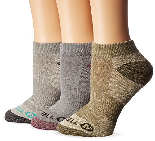 Merrell Women's Cushion Low Cut 3 Pack Sock, Oatmeal, s/m