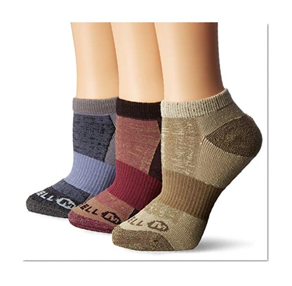 Merrell Women's 3 Pack Performance Cushion Low Cut Socks, Amaranth Assorted, S/M
