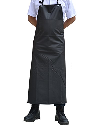 Surblue Waterproof Apron Chemical Resistant Work Safe Clothes (black)