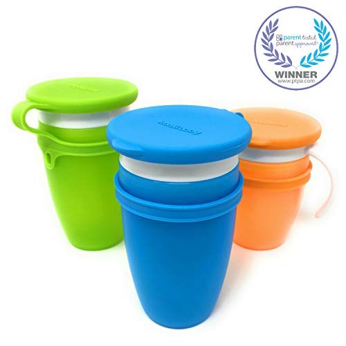Book Cover Koaii Baby Custom Replacment Lids Compatible for All Munchkin Miracle 360 Cups. More Color Combinations Available. Set of Three in Blue, Green & Orange.