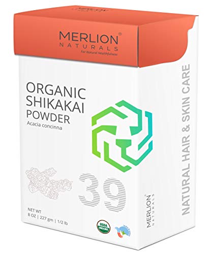 Book Cover Organic Shikakai Powder by Merlion Naturals | Acacia concinna | 227gm/ 8OZ/ 1/2lb | USDA NOP Certified 100% Organic