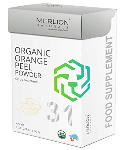 Book Cover Organic Orange Peel Powder by Merlion Naturals | Citrus aurantium (8 OZ)