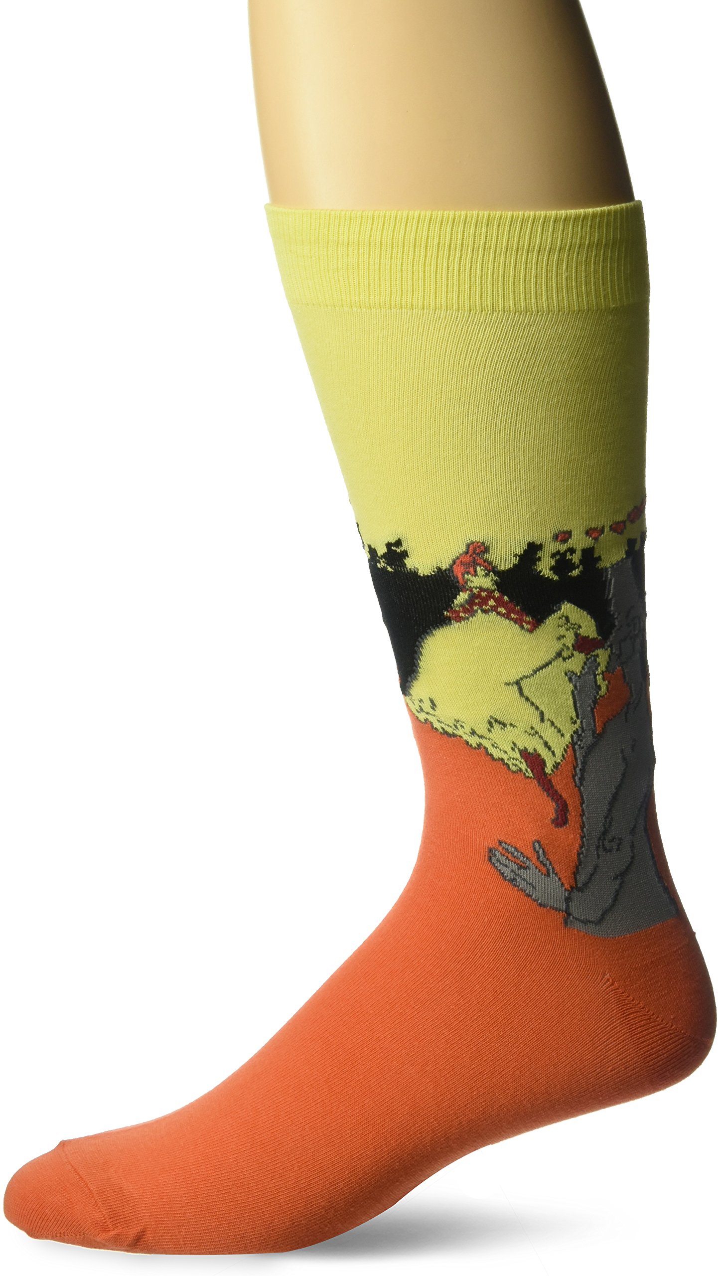 Hot Sox Men's Artist Series Crew Socks Shoe Size: 6-12 Latrec (Yellow)