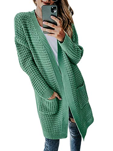 Book Cover Simplee Women's Casual Open Front Long Sleeve Knit Cardigan Sweater Coat with Pockets