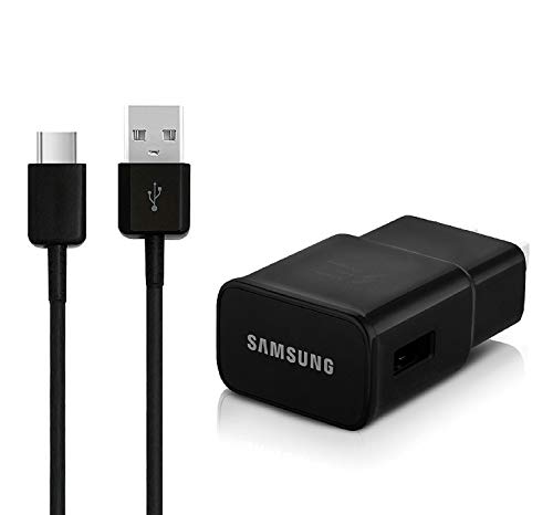 Samsung Adaptive Fast Charging USB Wall Charger with USB-C Cable for Samsung Galaxy S8 S9 Plus Note 8 - Non-Retail Packaging - Black
