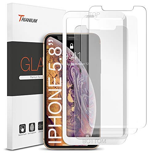 Book Cover Trianium (3 Packs) Screen Protector Designed for Apple iPhone 11 Pro, iPhone XS and iPhone X 5.8
