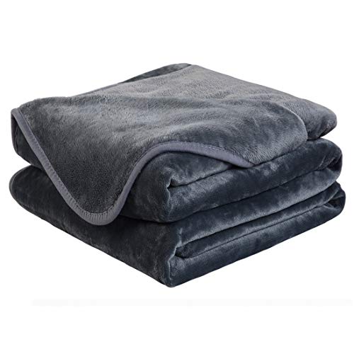 Book Cover EASELAND Soft King Size Blanket Winter Warm Microplush Lightweight Thermal Fleece Blankets for Couch Bed Sofa,90x108 Inches,Dark Gray