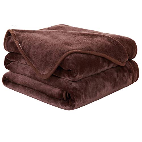 Book Cover EASELAND Soft King Size Blanket All Season Warm Microplush Lightweight Thermal Fleece Blankets for Couch Bed Sofa,90x108 Inches,Chocolate