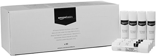 Book Cover AmazonBasics All Purpose Washable School Glue Sticks, 0.24-oz stick, 60-Pack