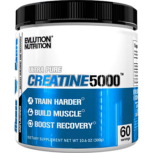 Evlution Nutrition Creatine5000 5 Grams of Pure Creatine Monohydrate in Each Serving Unflavored Powder (60 Servings)