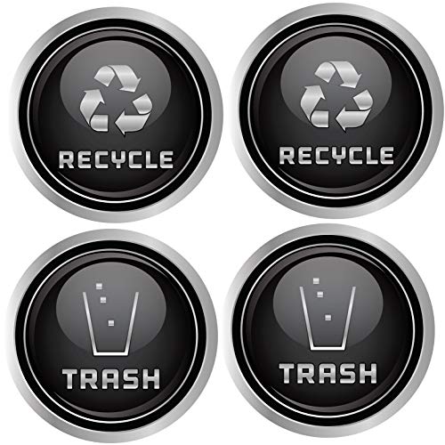 Book Cover Recycle and Trash Logo Symbol (2.75 in x 2.75 in) 4 Pack - 7 Mil - Laminated - Elegant Look for Trash Cans, Containers, and Walls - Laminated Vinyl Decal