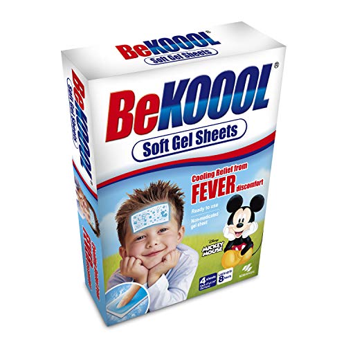 Pack of 5 - Be Koool: Kids 8 Hour Soft Gel Sheets w/Cooling Relief Fever Reducer, 4 ct