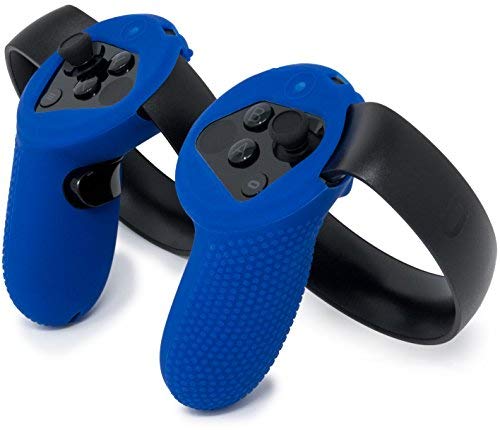 Book Cover Controller Skin for Oculus Touch v1 by Asterion Products - (NOT for New Quest/Rift-S) Premium Gel Shell silicone protection covers featuring Low-Profile Friction Studs (set of 2) BLUE