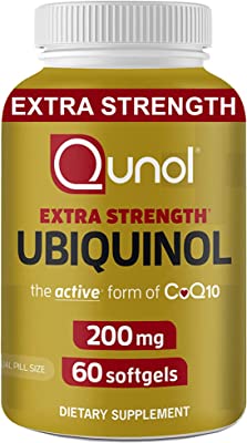 Book Cover Qunol Ubiquinol 200mg, Powerful Antioxidant for Heart and Vascular Health, Essential for Energy Production, Natural Supplement Active Form of CoQ10, 60 Count