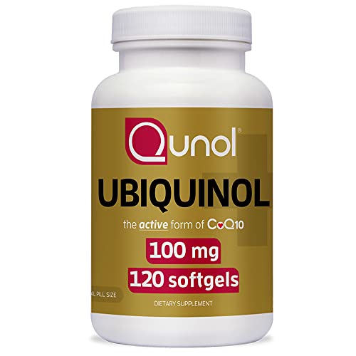 Book Cover Ubiquinol CoQ10 100mg Softgels, Qunol Ubiquinol 100mg - Active form Of Coenzyme Q10, Antioxidant For Heart Health, Healthy Blood Pressure Levels, Beneficial To Statin Users, 4 Month Supply - 120 Count